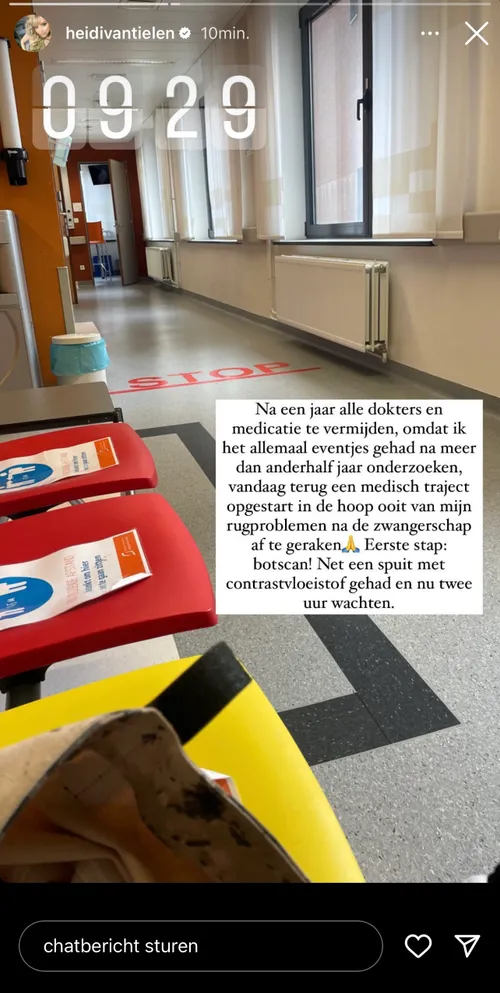 Instagramverhaal van Heidi Van Tielen