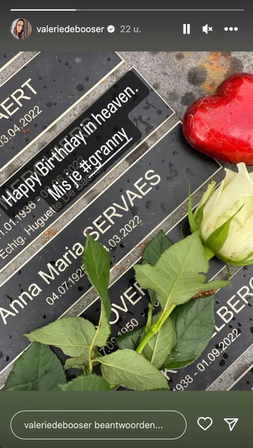 Bron: Instagram Stories (@valeriedebooser)