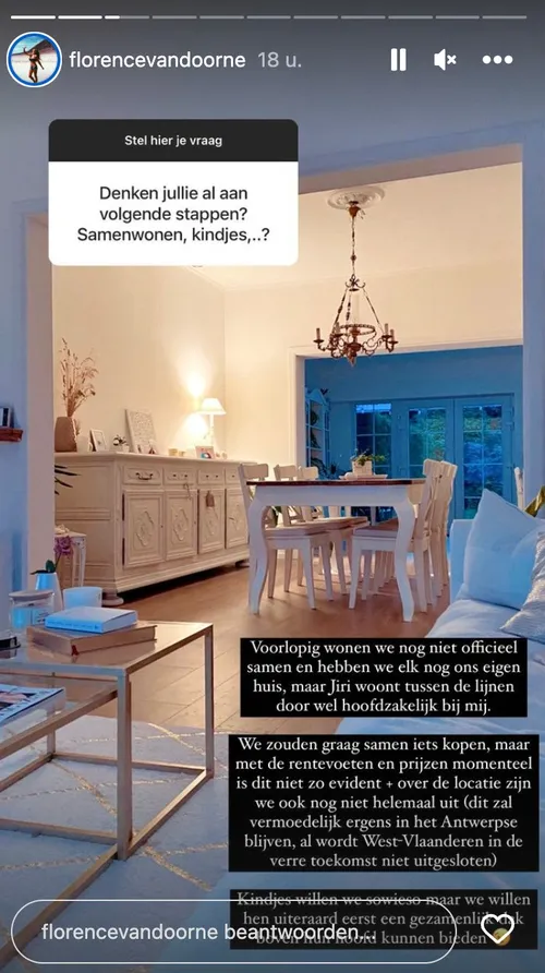 Bron: Instagram Stories (@florencevandoorne)