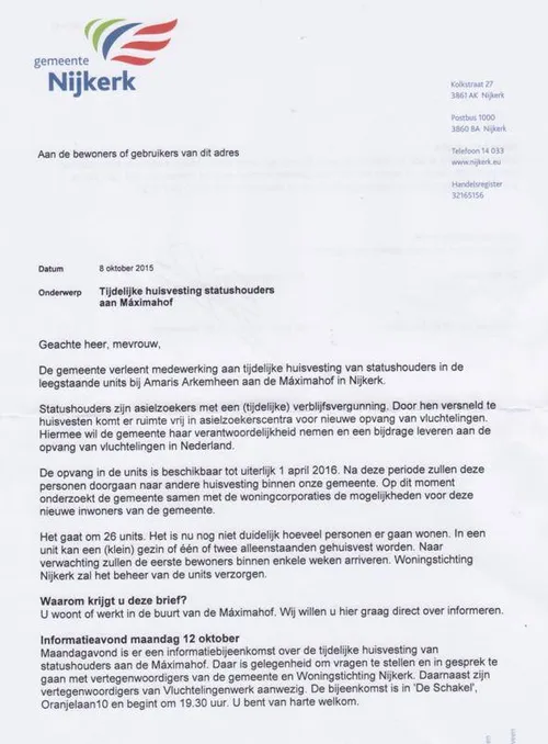 2015 10 09 brief gemeente statushouders 1
