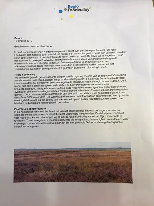 2019 10 18 brief regio foodvalley