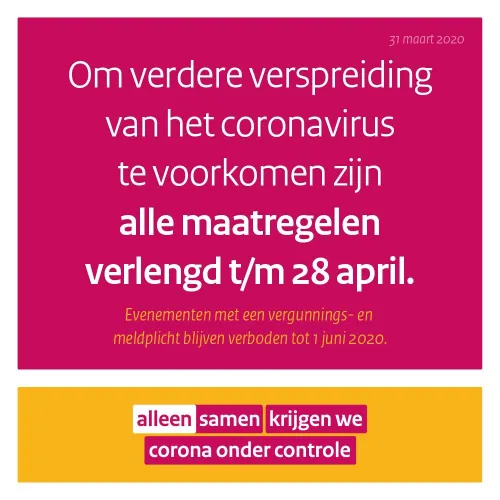 2020 03 31 corona verlenging tot 28 april