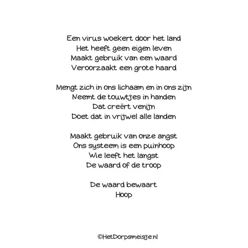 2020 04 16 dorpsmeisje gedicht