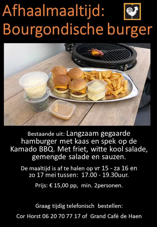 afhaalmaaltijd burger staand goed
