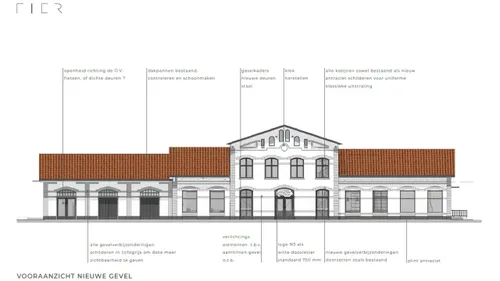 Station Nijkerk vooraanzicht nieuwe gevel