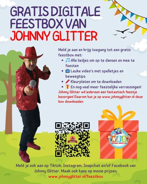 2025-11-03 poster feestsbox Johnny Glitter