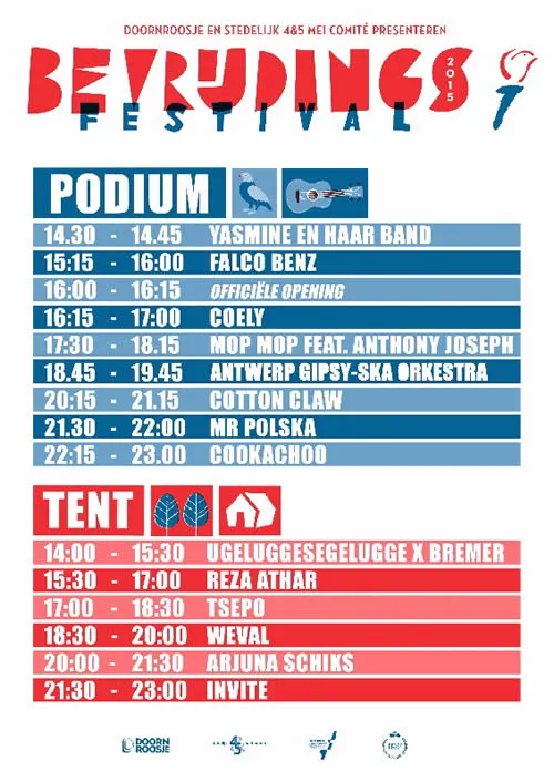 bevrijdingsfestival 2015 timetable
