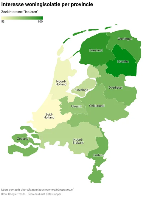 onderzoek interesse woningisolatie per provincie