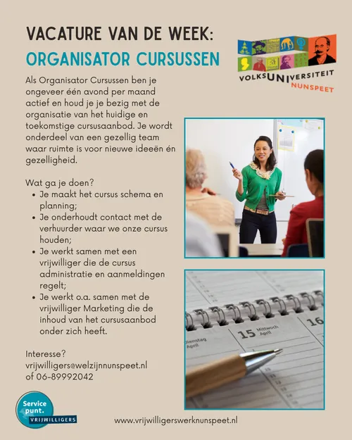 W16 - Organisator cursussen - Volksuniversiteit