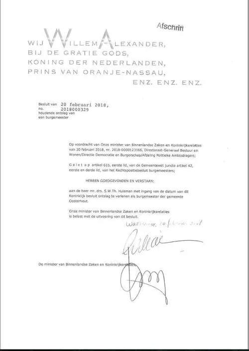 verklaring burgemeester