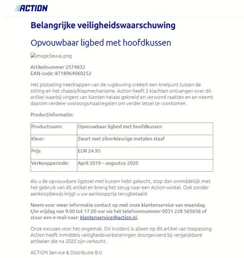 recall action ligbed