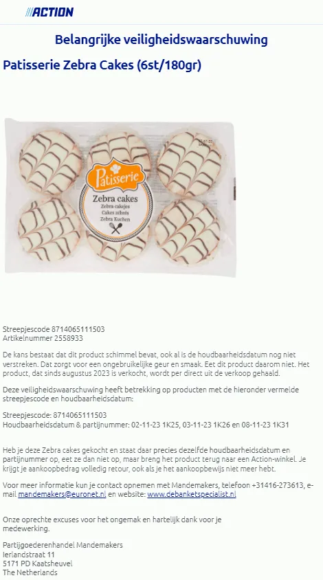 recall action patisserie zebra cakes