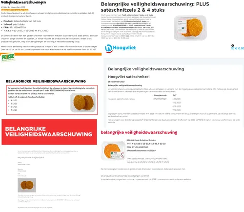 recall div sups sateschnitzels