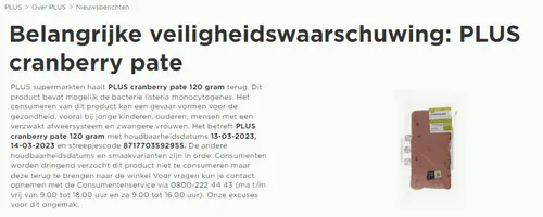 recall plus cranberry pate