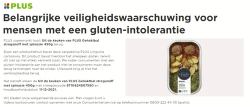 recall plus gehaktbal stroganoff spinazie