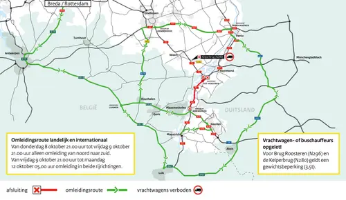 Omleidingsroute landelijk en internationaal WeekendBreek 2026