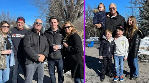 Bret Hart mit seinen Kindern Alexandra, Dallas, Blade und Jade / Opa Bret mit seinen Enkelkindern Vylet, Bo, Grayson und Kyra / Quelle: instagram.com/brethitmanhart