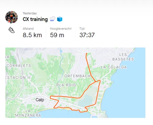 Strava Karte Rundkurs Evenepoel CX Spanien&lt;br&gt;