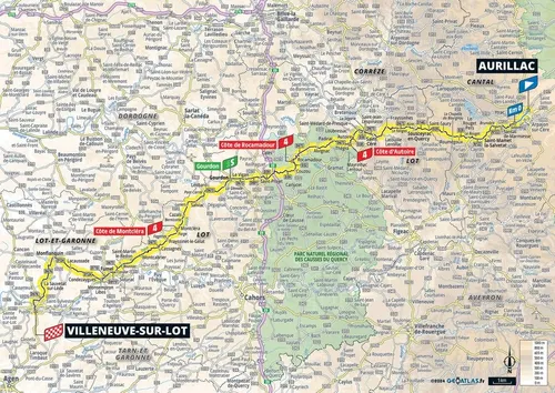 Karte Tour de France 2024 Etappe 12