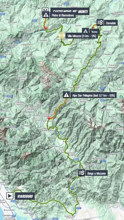 Karte Giro d'Italia 2025 Etappe 11