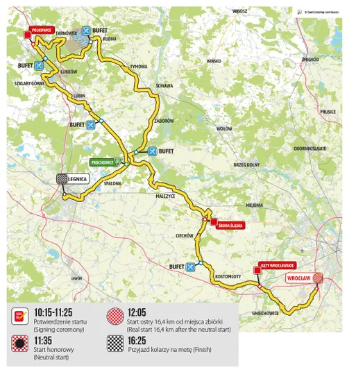 Karte Tour de Pologne 2025 Etappe 1