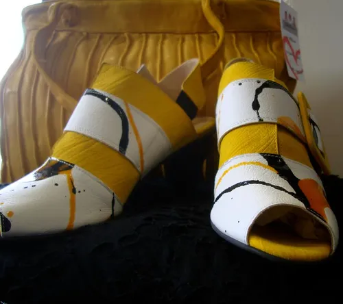 gele schoenen tas