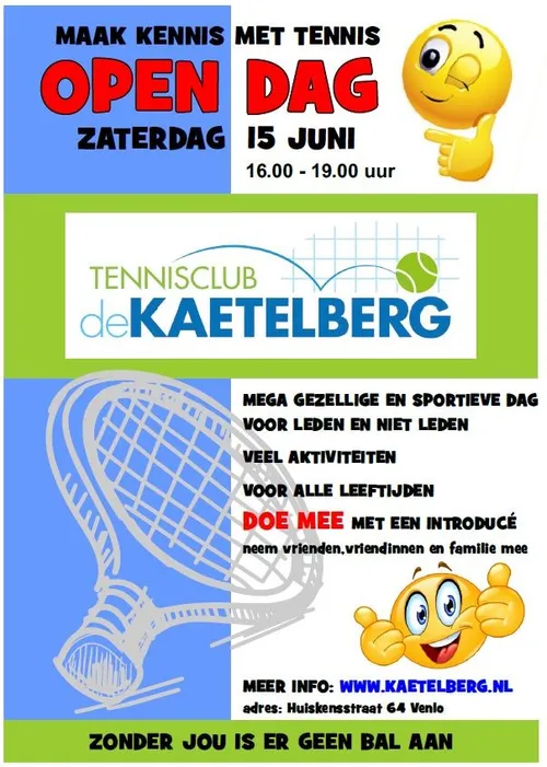 tennisclub de kaetelberg open dag 15 juni
