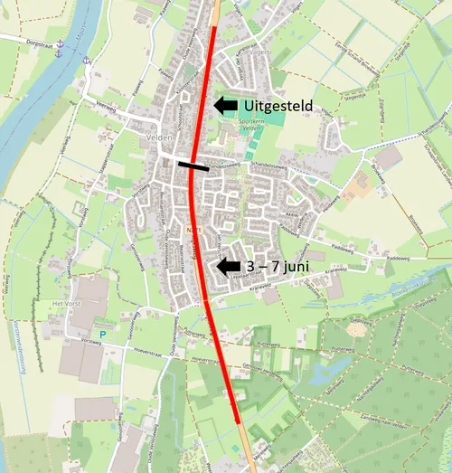 werkzaamheden rijksweg velden uitgesteld