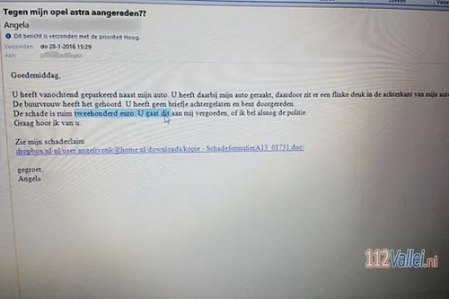 112 vallei schademail