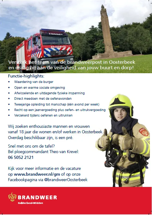 brandweer oosterbeek werving
