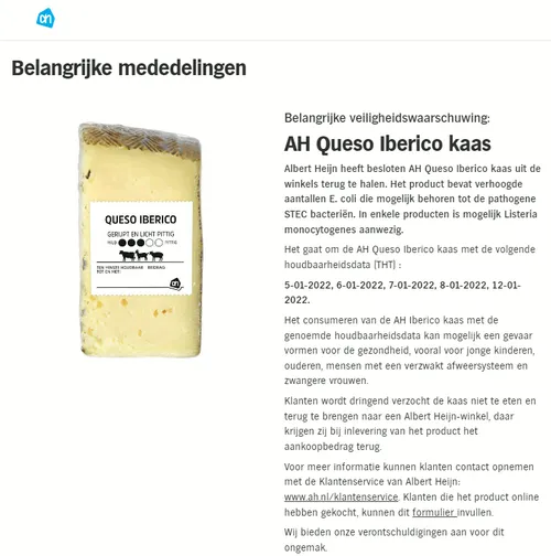 recall ah queso iberico