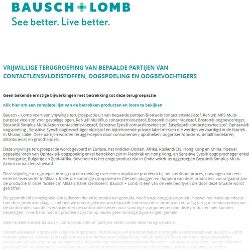 recall bauschlomb vloeistoffen