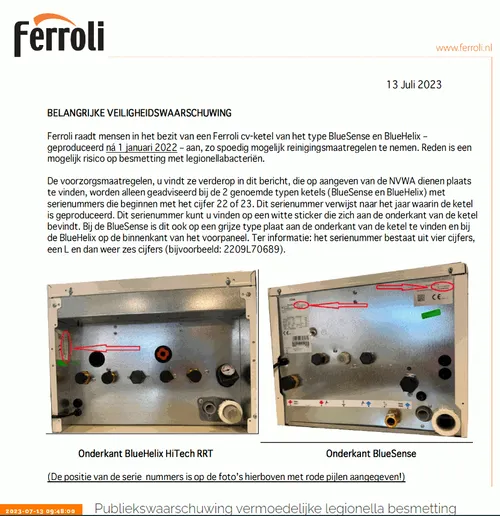 recall ferroli bluesense bluehelix