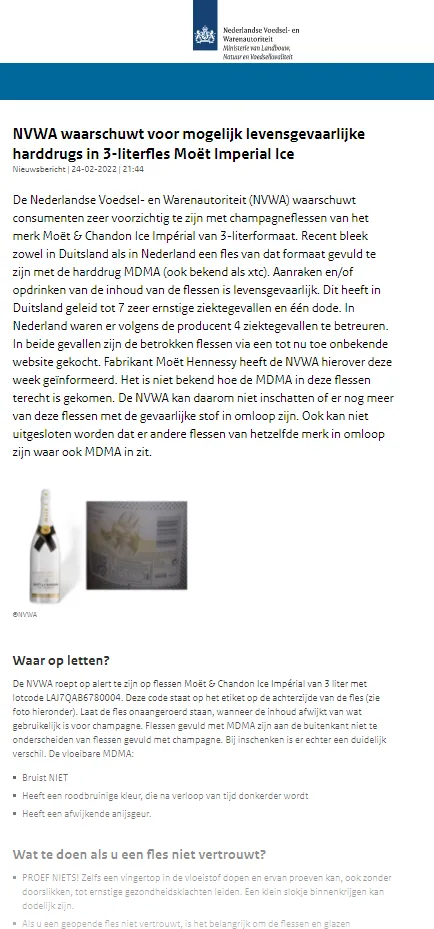 recall moet chandon ice imperial 3liter