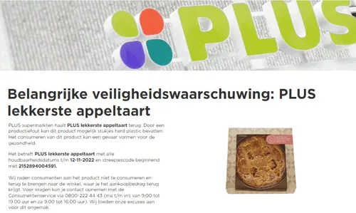recall plus lekkerste appeltaart