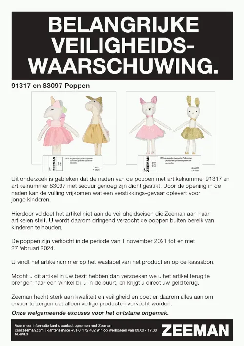 recall zeeman poppen