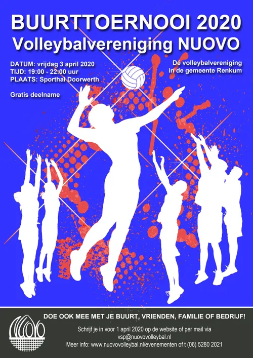 template poster buurtvolley 2020 blauw