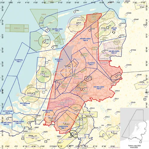 Oefengebied (tijdelijk laagvlieggebied) Falcon Leap Defensie