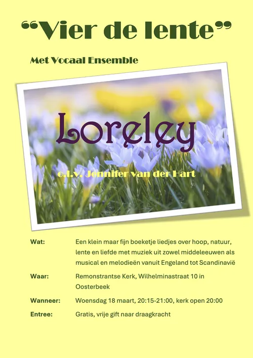 Flyer Lenteconcert Loreley 18 maart 2026