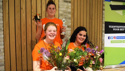 bloemwerk winnende team aeres vmbo velp 2 anisha benedick maud van hummel michelle van dijk marjanne eikelboom