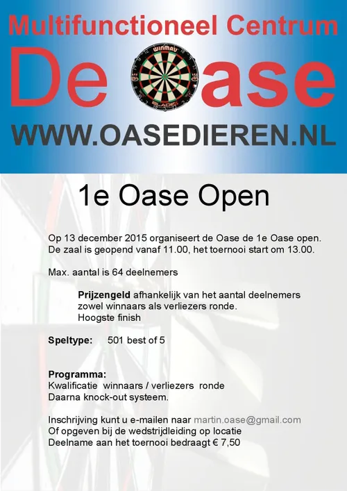 darttoernooi 1e oase open