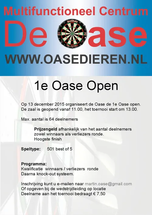 darttoernooi 1e oase open