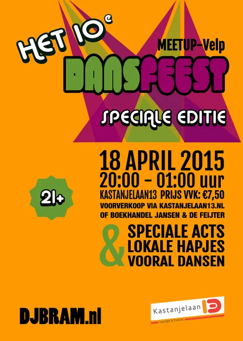 flyer 10e meetup velp dansfeest