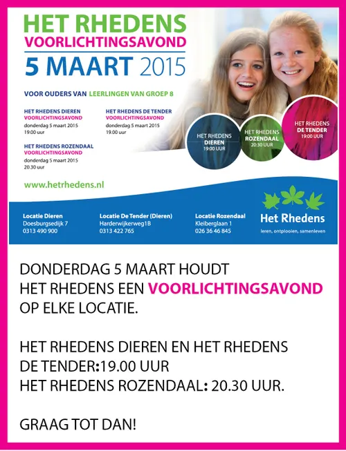 het rhedens voorlichtingsavond 2015 2