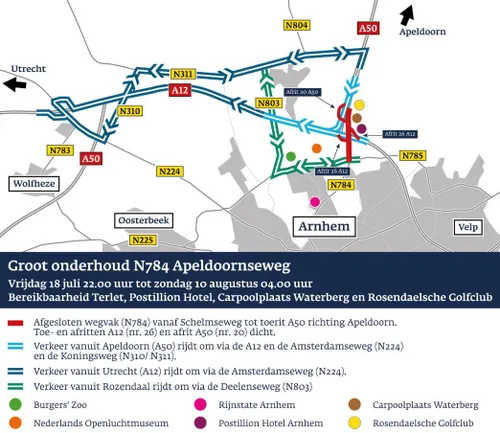 Bereikbaarheid Terlet, Postillionhotel, Carpoolplaats en Golfclub - provincie Gelderland