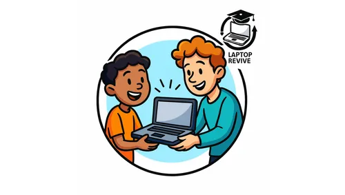 Uitreikingscartoon Laptop Revive