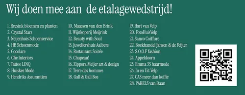 Deelnemers Etalagewedstrijd Velp- Veelzijdig Velp