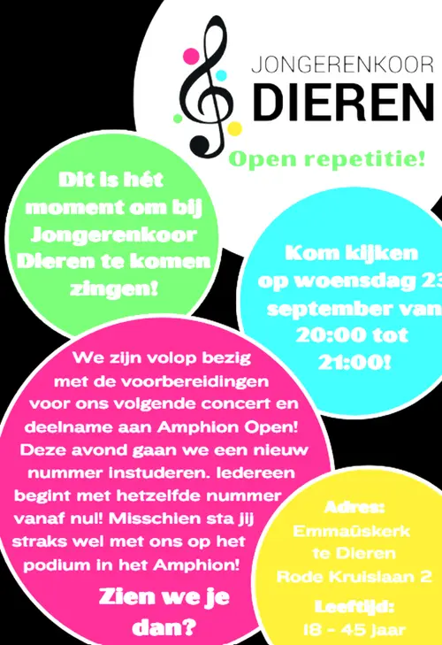 Folder Open repetitie Jongerenkoor Dieren