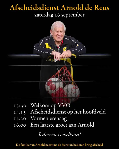 VVO neemt afscheid van clubicoon Arnold de Reus  - VVO (0)
