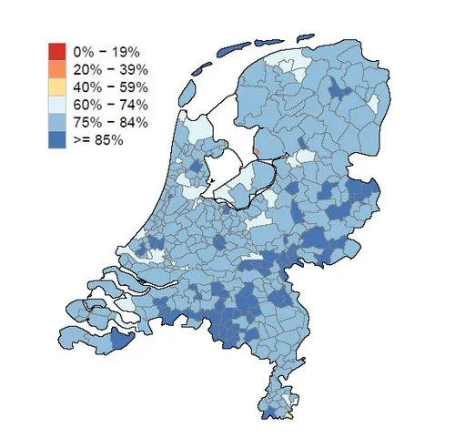 opkomst20c3a9c3a9n20covid 19 vaccinatie2045 64 jarigen20naar20gemeente202920juni202021 0